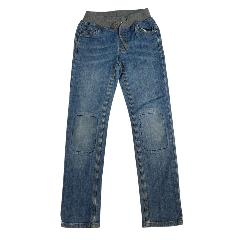 Hanna Andersson Pull on Jeans Blue Denim Jeans with Gray Waistband Size 130 or 8